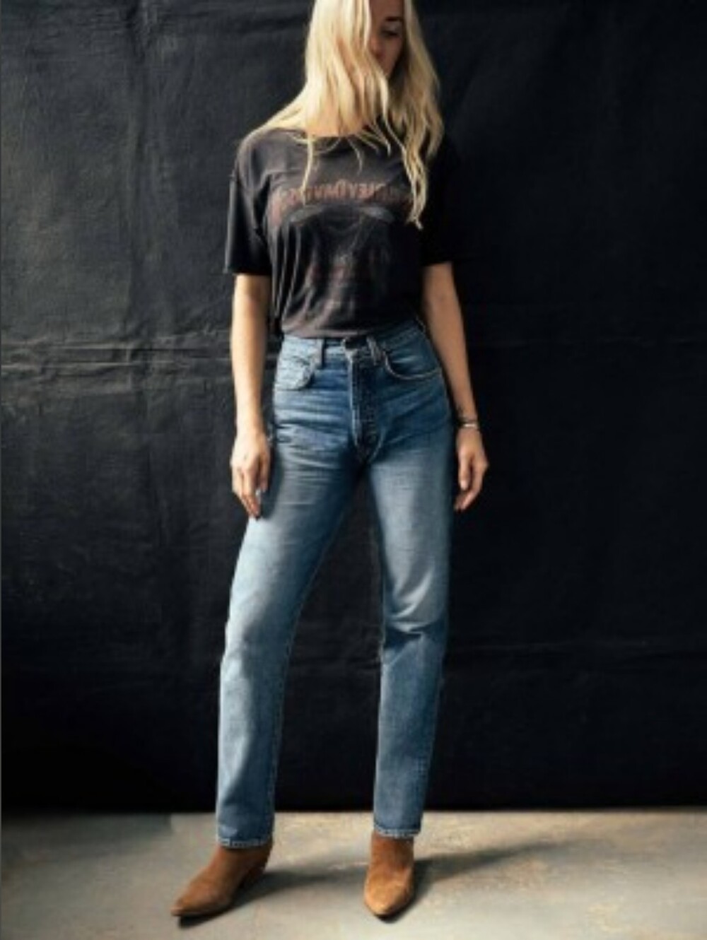 imogene + willie Blue High-Rise Straight Jeans